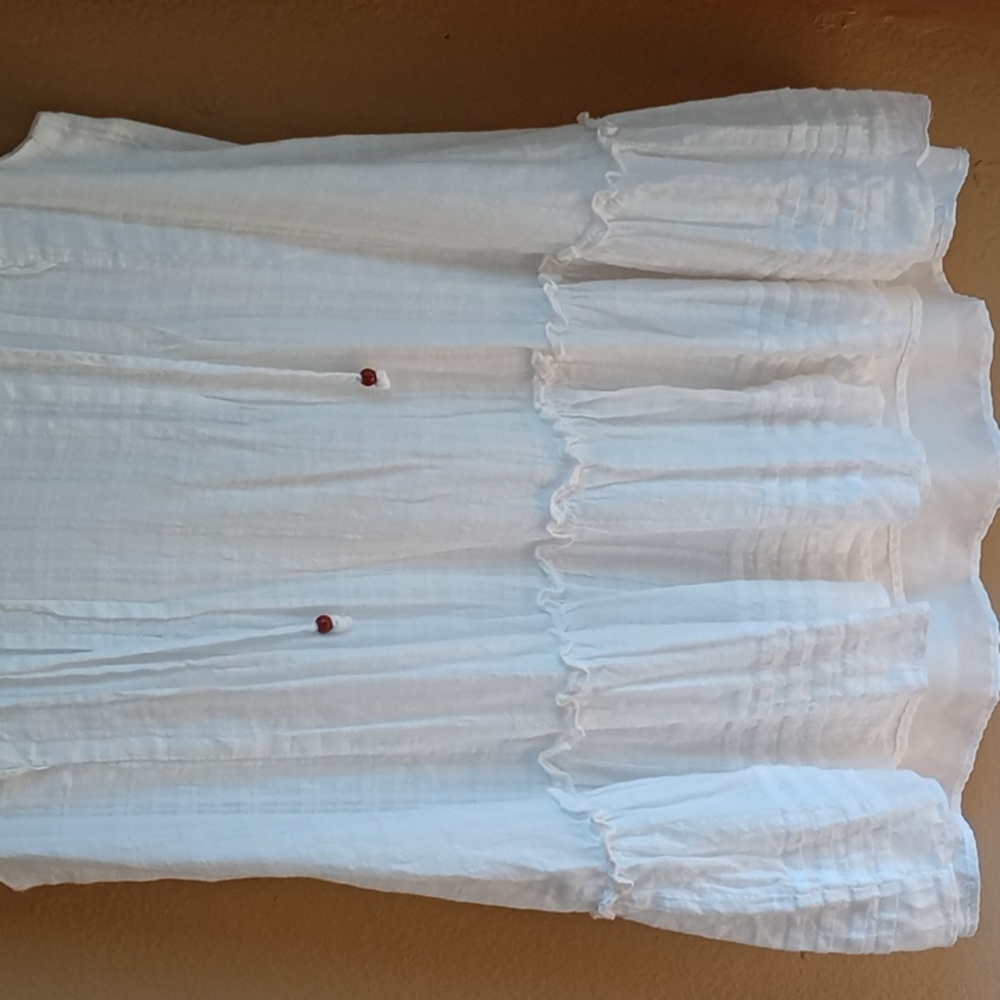Hudson Gray Women's White Boho Sleeveless Mini Dress size L - Picture 3 of 10